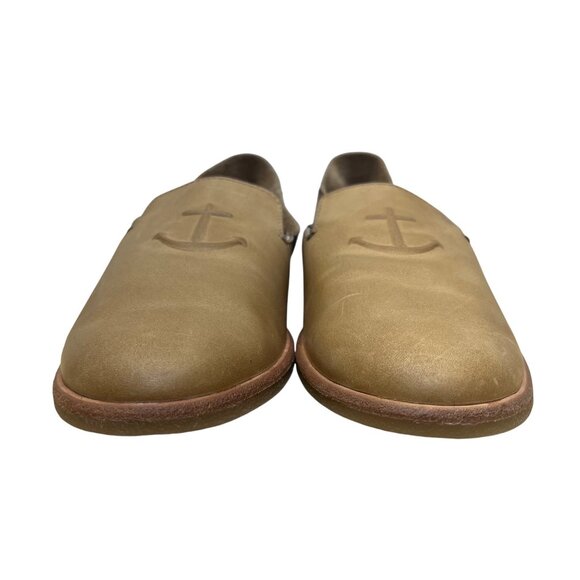 Sperry Women’s Tan Leather Embossed Anchor Design Casual Slip-On Loafers Size 10 - Picture 2 of 8